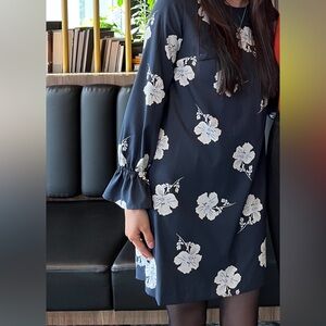 Banana Republic Factory Navy Floral Dress